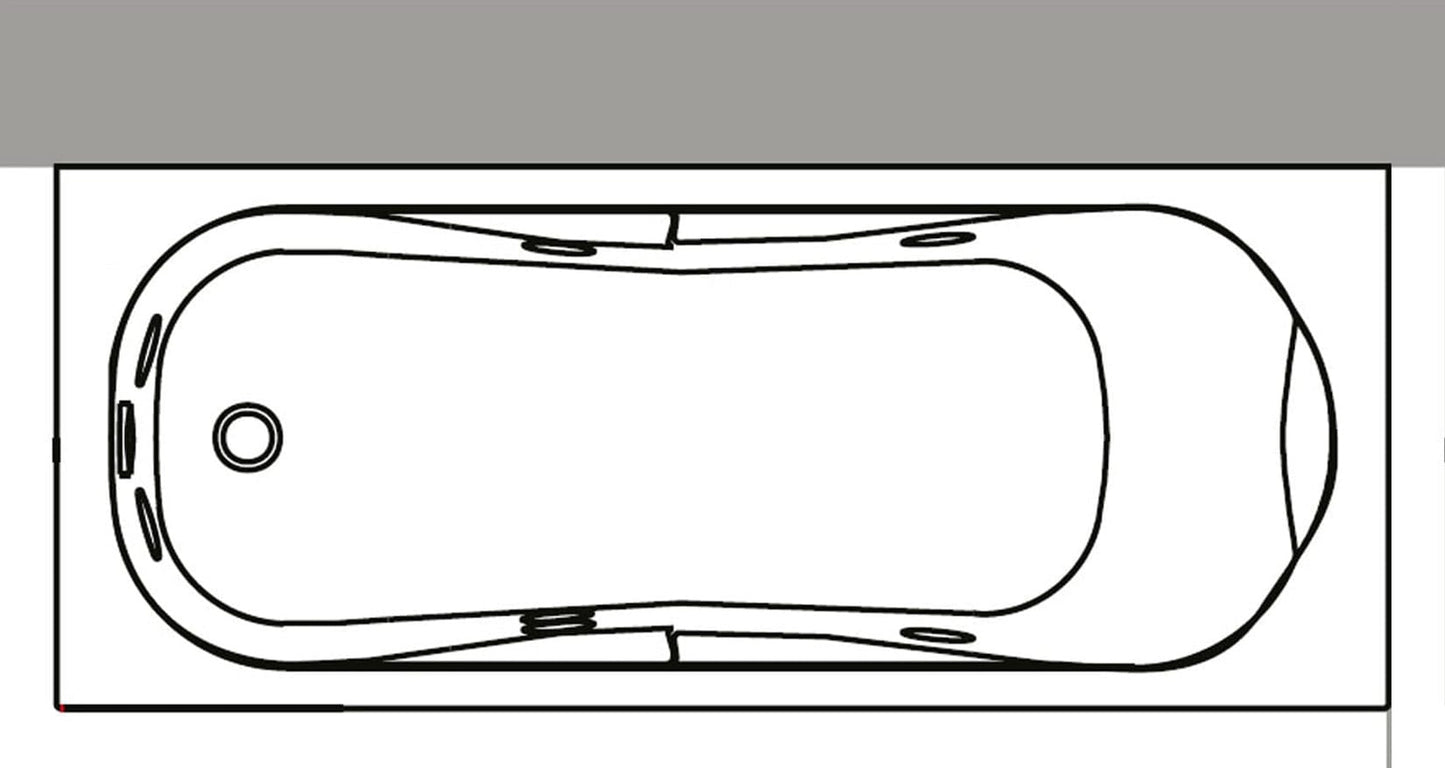 Novellini Calypso Vasca da Bagno Versione Hydro Misura 150x70 H55 cm Idro Whirlpool 6 Getti Installazione Destra Forma Esterna Rettangolare Interna ad Otto 1 Pannello Frontale 2 Laterali Materiale Acrilico Colore Bianco Lucido Colonna Rubinetto Cuscino