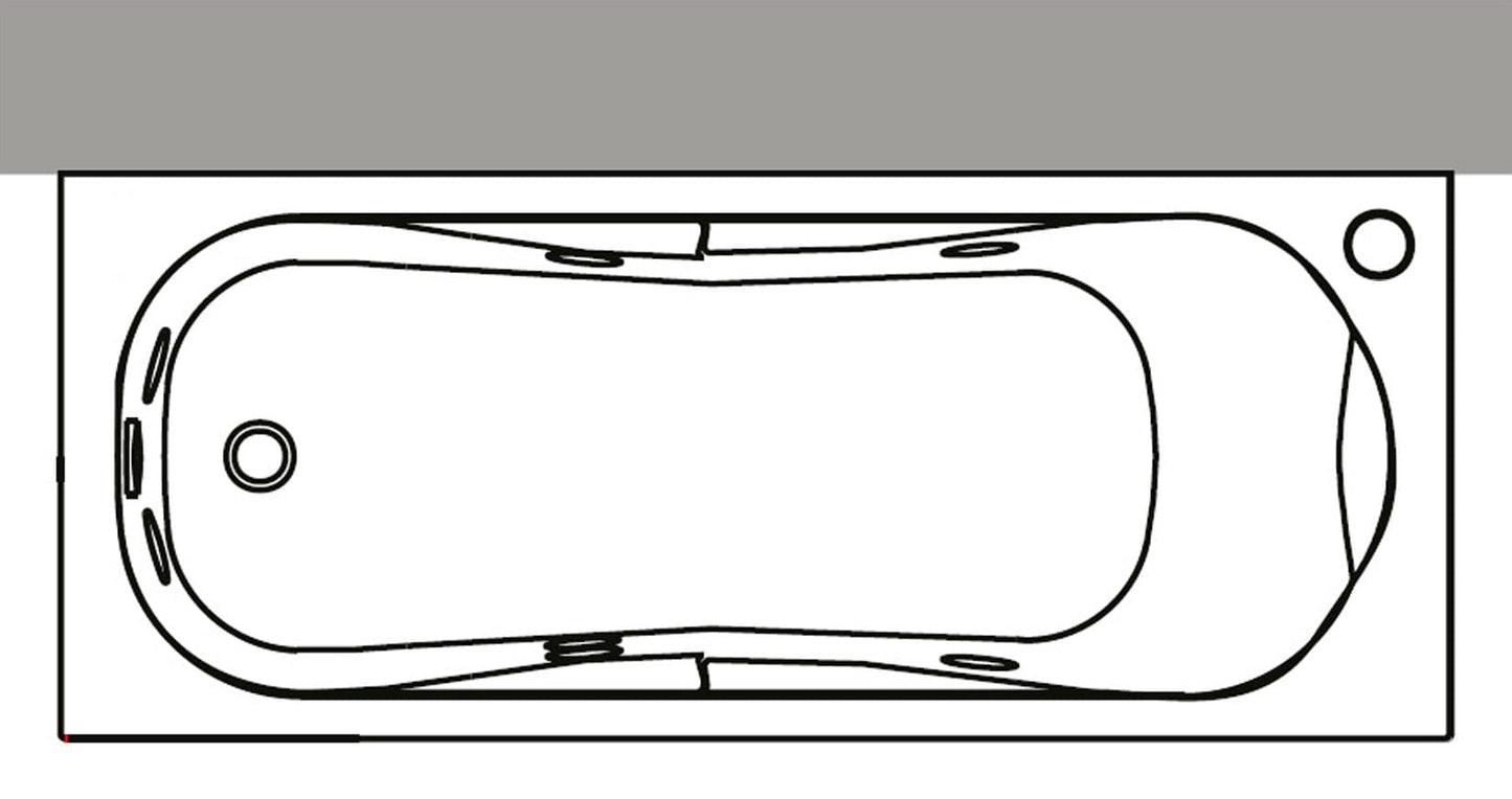 Novellini Calypso Vasca da Bagno Versione Hydro Con Disinfezione Misura 150x70 H55 cm Idro Whirlpool 6 Getti Installazione Destra Forma Esterna Rettangolare Interna ad Otto 3 Pannelli Materiale Acrilico Colore Bianco Lucido Colonna Rubinetto Cuscino