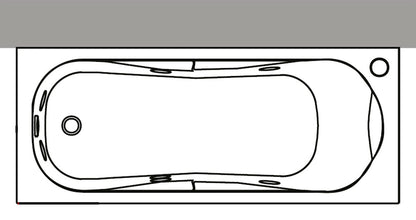 Novellini Calypso Vasca Bagno Versione Hydro Plus Misura 160x70 H55 cm Idromassaggio Whirlpool 6 Getti Disinfezione Airpool 12 Jets Installazione Destra Forma Esterna Rettangolare Interna ad Otto 3 Pannelli Colore Bianco Lucido Colonna Poggiatesta
