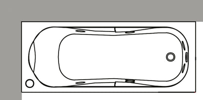 Novellini Calypso Vasca da Bagno Versione Hydro Con Disinfezione Misura 170x70 H55 cm Idro Whirlpool 6 Getti Installazione Sinistra Forma Esterna Rettangolare Interna ad Otto 2 Pannelli Materiale Acrilico Colore Bianco Lucido Colonna Rubinetto Cuscino