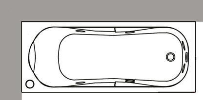 Novellini Calypso Vasca Bagno Versione Hydro Plus Misura 150x70 H55 cm Idromassaggio Whirlpool 6 Getti Disinfezione Airpool 12 Jets Installazione Sinistra Forma Esterna Rettangolare Interna ad Otto 2 Pannelli Colore Bianco Lucido Colonna Poggiatesta