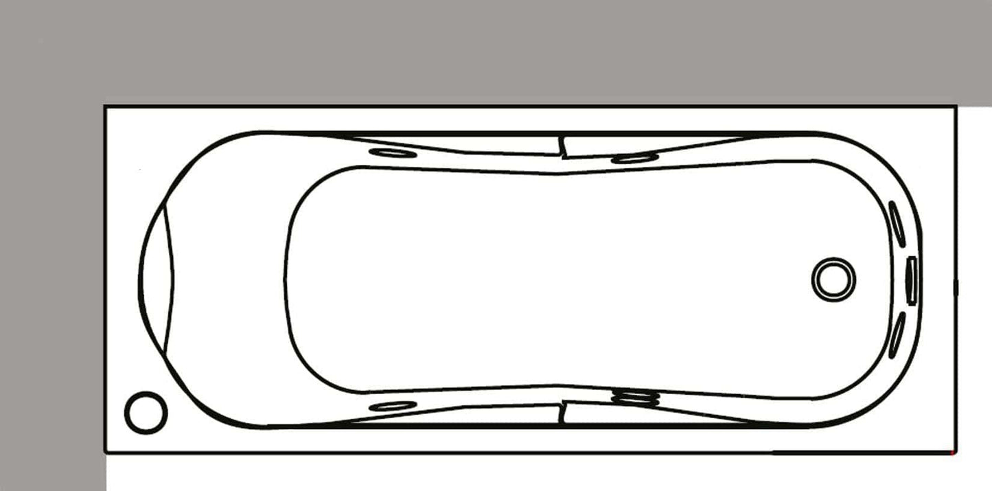 Novellini Calypso Vasca Bagno Versione Hydro Plus Misura 180x80 H55 cm Idromassaggio Whirlpool 6 Getti Disinfezione Airpool 12 Jets Installazione Sinistra Forma Esterna Rettangolare Interna ad Otto 2 Pannelli Colore Bianco Lucido Colonna Poggiatesta