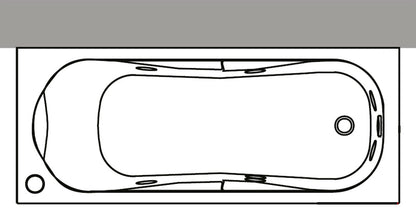 Novellini Calypso Vasca da Bagno Versione Hydro Con Disinfezione Misura 170x80 H55 cm Idro Whirlpool 6 Getti Installazione Sinistra Forma Esterna Rettangolare Interna ad Otto 3 Pannelli Materiale Acrilico Colore Bianco Lucido Colonna Poggiatesta