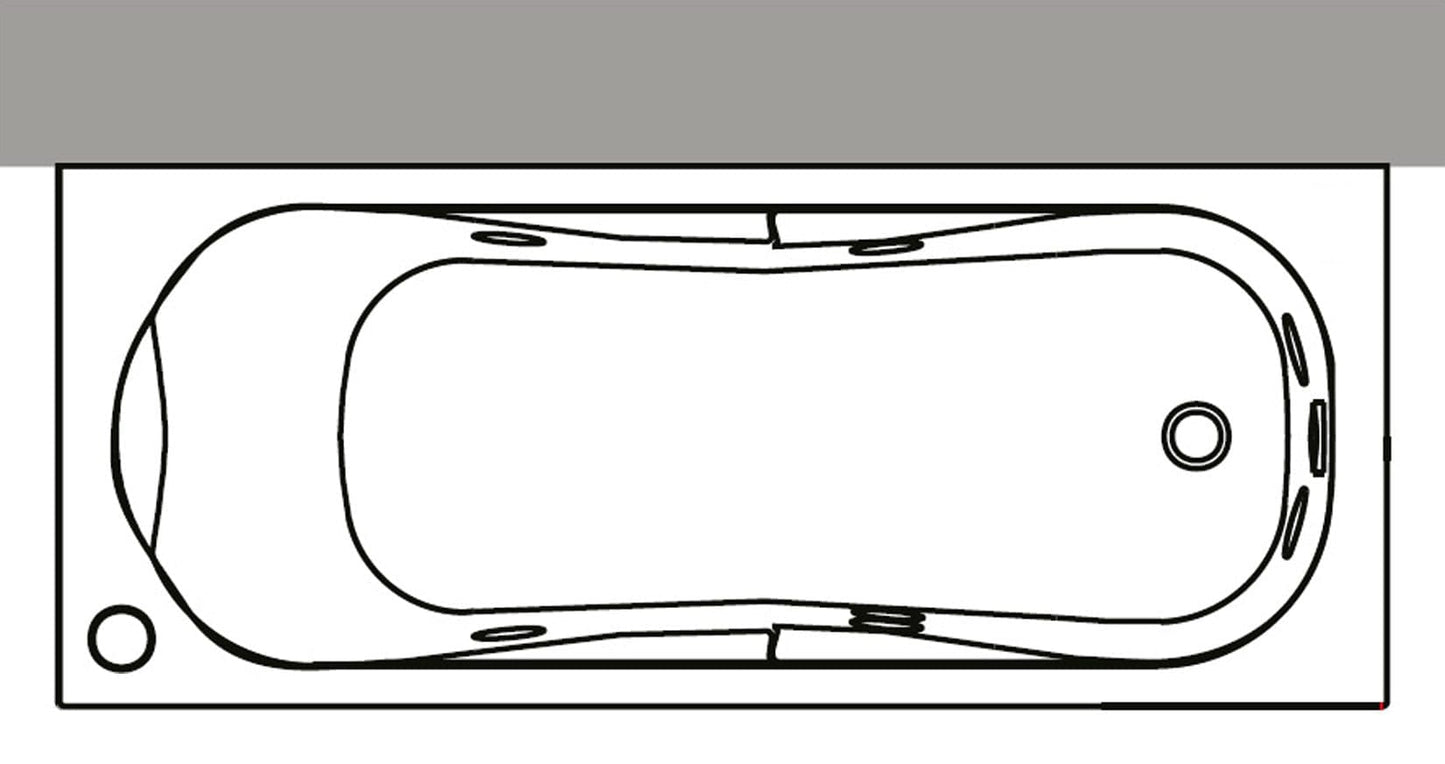 Novellini Calypso Vasca Bagno Versione Hydro Plus Misura 180x80 H55 cm Idromassaggio Whirlpool 6 Getti Disinfezione Airpool 12 Jets Installazione Sinistra Forma Esterna Rettangolare Interna ad Otto 3 Pannelli Colore Bianco Lucido Colonna Poggiatesta