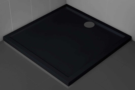 Novellini Olympic Piatto Doccia Slim Dimensione 80x80 Altezza Spessore 4,5 cm Colore Nero Forma Quadrato Installazione Appoggio Pavimento Superficie Liscia Materiale Metacrilico Escluso di Piletta di Scarico e Copripiletta