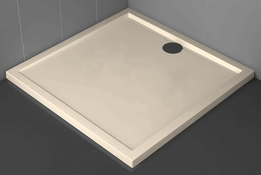 Novellini Olympic Piatto Doccia Slim Dimensione 80x80 Altezza Spessore 4,5 cm Colore Beige Forma Quadrato Installazione Appoggio Pavimento Superficie Liscia Materiale Metacrilico Escluso di Piletta di Scarico e Copripiletta