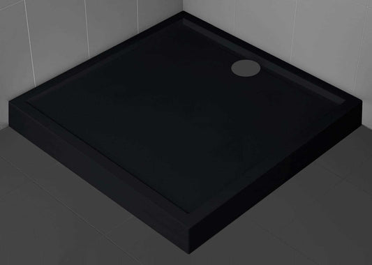 Novellini Olympic Piatto Doccia Alto Dimensione 90x90 Altezza Spessore 11,5 cm Colore Nero Forma Quadrata Installazione Appoggio Pavimento Superficie Liscia Materiale Acrilico Escluso di Piletta di Scarico Copripiletta Piedini