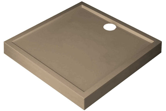 Novellini Olympic Piatto Doccia Alto Dimensione 100x100 Altezza Spessore 11,5 cm Colore Terra Corda Forma Quadrata Installazione Appoggio Pavimento Superficie Liscia Materiale Acrilico Escluso di Piletta di Scarico Copripiletta Piedini