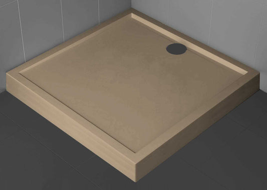 Novellini Olympic Piatto Doccia Alto Dimensione 90x90 Altezza Spessore 11,5 cm Colore Terra Corda Forma Quadrata Installazione Appoggio Pavimento Superficie Liscia Materiale Acrilico Escluso di Piletta di Scarico Copripiletta Piedini