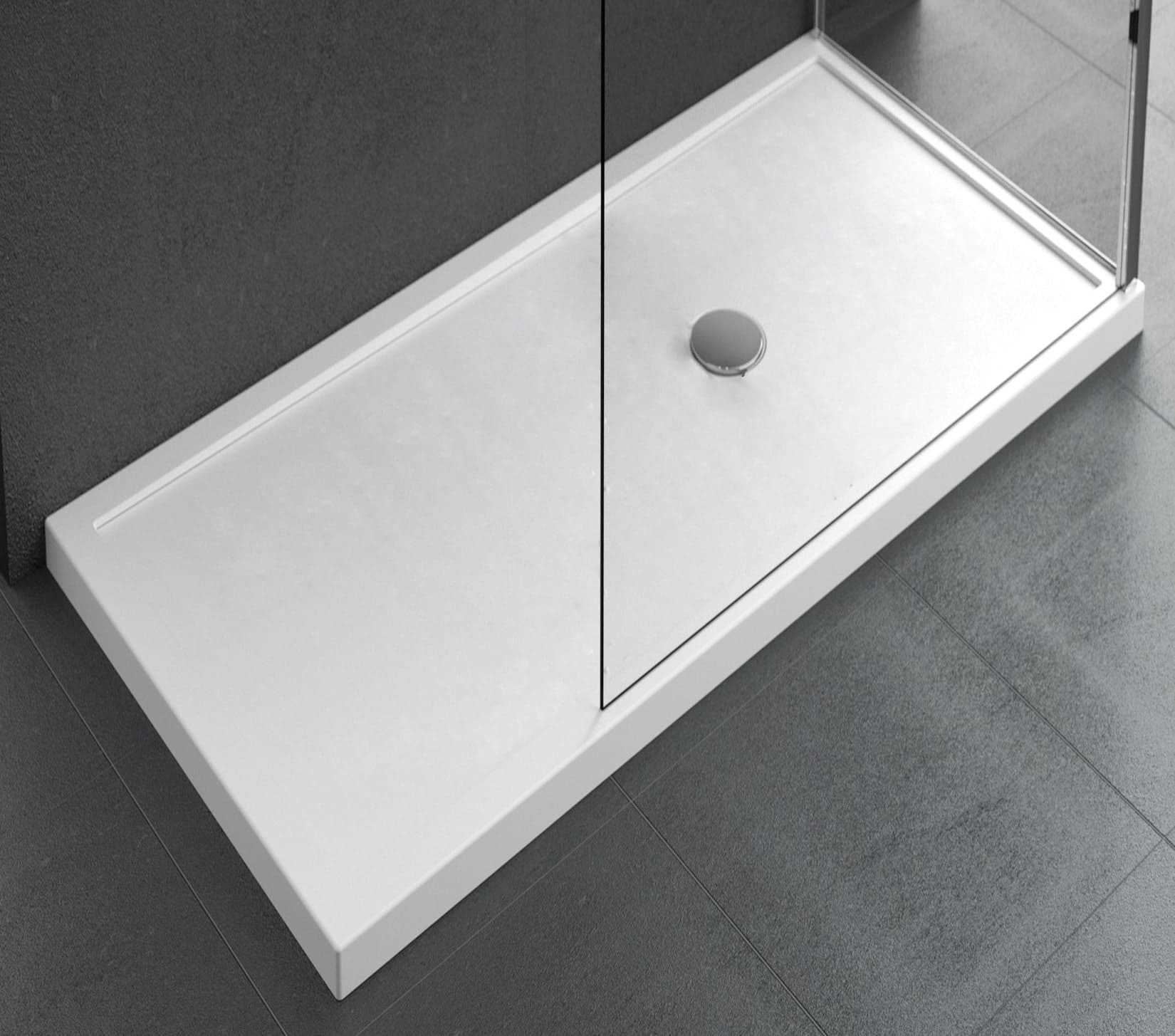 Novellini Olympic Plus Piatto Doccia Alto Dimensione 170x75 Altezza Spessore 12,5 cm Colore Bianco Installazione Appoggio Pavimento Superficie Liscia Materiale Acrilico Compreso Piedini Piletta Scarico e Copri Piletta