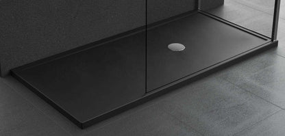 Novellini Olympic Plus Piatto Doccia Dimensione 120x90 Altezza Spessore 4,5 cm Colore Nero Installazione Appoggio Pavimento Superficie Liscia Materiale Metacrilato Compreso Piletta Scarico e Copri Piletta
