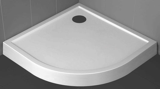 Novellini Victory Piatto Doccia Alto Dimensione 80x80 Altezza Spessore 11,5 cm Colore Bianco Morbido (Opaco) Forma Semicircolare Installazione Appoggio Pavimento Superficie Liscia Materiale Acrilico Escluso di Piletta di Scarico Copripiletta Piedini