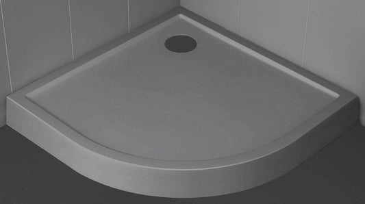 Novellini Victory Piatto Doccia Alto Dimensione 80x80 Altezza Spessore 11,5 cm Colore Grigio Forma Semicircolare Installazione Appoggio Pavimento Superficie Liscia Materiale Acrilico Escluso di Piletta di Scarico Copripiletta Piedini