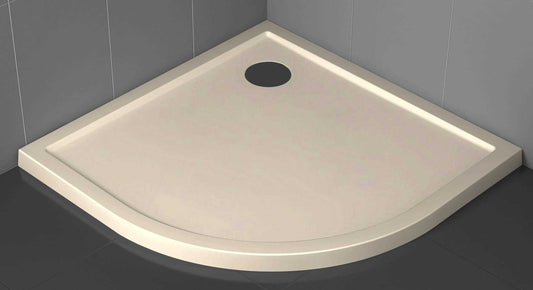 Novellini Victory Piatto Doccia Slim Dimensione 80x80 Altezza Spessore 4,5 cm Colore Beige Forma Semicircolare Installazione Appoggio Pavimento Superficie Liscia Materiale Metacrilico Escluso di Piletta di Scarico e Copripiletta