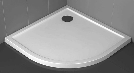 Novellini Victory Piatto Doccia Slim Dimensione 80x80 Altezza Spessore 4,5 cm Colore Bianco Morbido (Opaco) Forma Semicircolare Installazione Appoggio Pavimento Superficie Liscia Materiale Metacrilico Escluso di Piletta di Scarico e Copripiletta
