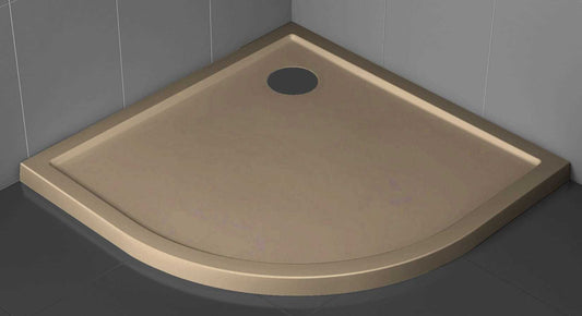 Novellini Victory Piatto Doccia Slim Dimensione 80x80 Altezza Spessore 4,5 cm Colore Terra Corda Forma Semicircolare Installazione Appoggio Pavimento Superficie Liscia Materiale Metacrilico Escluso di Piletta di Scarico e Copripiletta