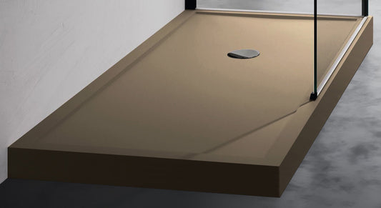 Piatto Doccia Alto Novellini Olympic Plus Dimensione 120x100 Altezza Spessore 12,5 cm Colore Terra Installazione Appoggio Pavimento Superficie Liscia Materiale Acrilico Compreso Piedini Piletta Scarico e Copri Piletta