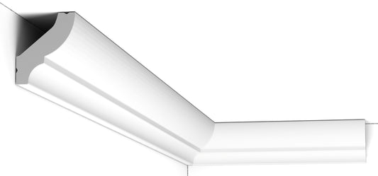 Orac Decor CB501N Cornice Profilo Decoro Soffitto Parete Durofoam® Polimero Leggero Estruso Base di Miscela Polistirene Media Densità Bianco Resistente Agli Urti Acqua Calore Facile Da Installare Verniciabile Per Decorazione Interno Misura 200x4,1x3,5 cm