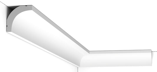 Orac Decor CB520N Cornice Profilo Decoro Soffitto Parete Durofoam® Polimero Leggero Estruso Base di Miscela Polistirene Media Densità Bianco Resistente Agli Urti Acqua Calore Facile Da Installare Verniciabile Per Decorazione Interno Misura 200x3,5x3,5 cm