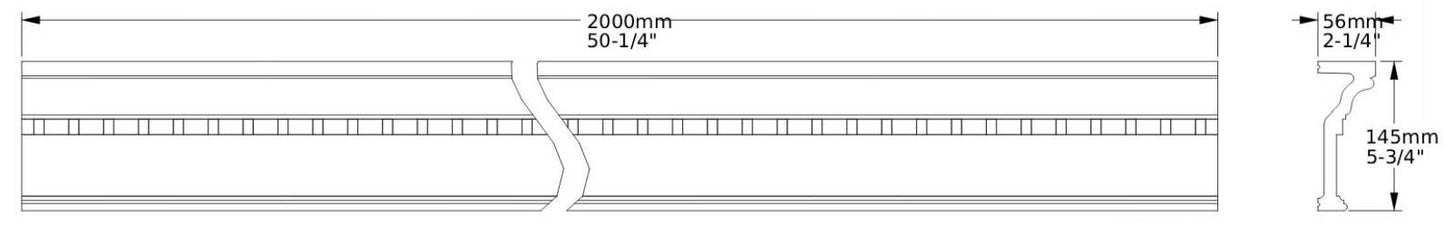 Orac Decor P4010 Cornice Profilo Parete Purotouch® Poliuretano Ad Alta Densità Bianco Resistente Agli Urti Calore Acqua Facile Da Installare Verniciabile Pretrattata Primer Acrilico Impermeabile Per Interno ed Esterno Ambienti Umidi Misura 200x5,5x14,5 cm