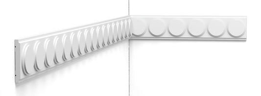Orac Decor P9905 MEDALLION Cornice Profilo Parete Purotouch® Poliuretano Ad Alta Densità Bianco Resistente Agli Urti Calore Acqua Facile Da Installare Verniciabile Pretrattata Primer Acrilico Impermeabile Interno Esterno Ambienti Umidi Misura 200x6x1,2 cm