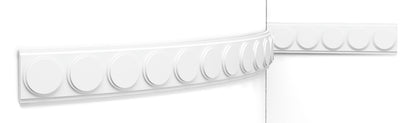Orac Decor P9905F Cornice Profilo Parete Purotouch® Poliuretano Flessibile Flex Bianco Resistente Agli Urti Calore Acqua Facile Da Installare Verniciabile Pretrattata Primer Acrilico Impermeabile Per Interno ed Esterno Ambienti Umidi Misura 200x6x1,2 cm