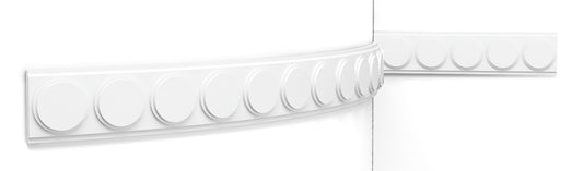 Orac Decor P9905F Cornice Profilo Parete Purotouch® Poliuretano Flessibile Flex Bianco Resistente Agli Urti Calore Acqua Facile Da Installare Verniciabile Pretrattata Primer Acrilico Impermeabile Per Interno ed Esterno Ambienti Umidi Misura 200x6x1,2 cm