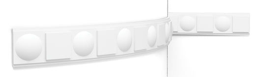 Orac Decor P9902F Cornice Profilo Parete Purotouch® Poliuretano Flessibile Flex Bianco Resistente Agli Urti Calore Acqua Facile Da Installare Verniciabile Pretrattata Primer Acrilico Impermeabile Per Interno ed Esterno Ambienti Umidi Misura 200x7x1,5 cm