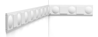 Orac Decor P9902 LINK Cornice Profilo Parete Purotouch® Poliuretano Ad Alta Densità Bianco Resistente Agli Urti Calore Acqua Facile Da Installare Verniciabile Pretrattata Primer Acrilico Impermeabile Per Interno Esterno Ambienti Umidi Misura 200x7x1,5 cm