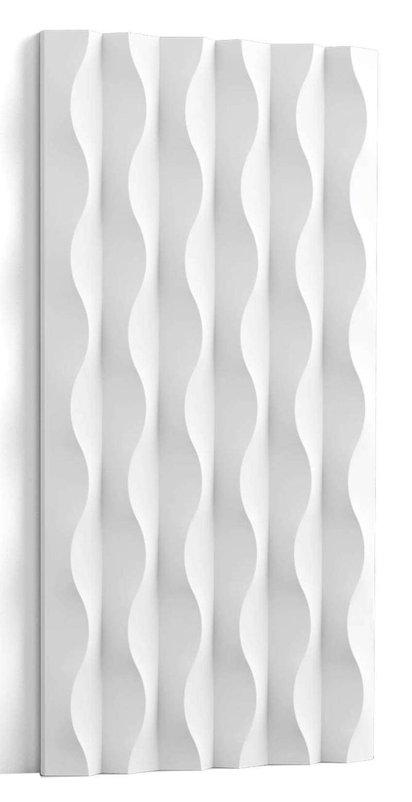 Orac Decor W219 ZEA Pannello Murale 3D Forma Onde Decorazione Parete Purotouch® Poliuretano Alta Densità Bianco Resistente Agli Urti Calore Acqua Assorbimento Acustico Facile Da Installare Verniciabile Acrilico Impermeabile Interno Esterno 200x1,9x25 cm