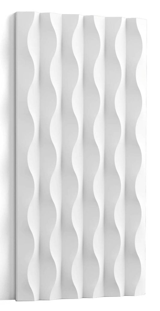 Orac Decor W219 ZEA Pannello Murale 3D Forma Onde Decorazione Parete Purotouch® Poliuretano Alta Densità Bianco Resistente Agli Urti Calore Acqua Assorbimento Acustico Facile Da Installare Verniciabile Acrilico Impermeabile Interno Esterno 200x1,9x25 cm