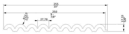 Orac Decor WX218-2600 FLUTE XL Pannello Murale 3D Forma Bombata Tonda Duropolymer® Polistirene Alta Densità Bianco Resistente Urti Calore Acqua Acusticamente Neutro Facile Da Installare Verniciabile Acrilico Impermeabile Interno Esterno 260x25,5x1,7 cm