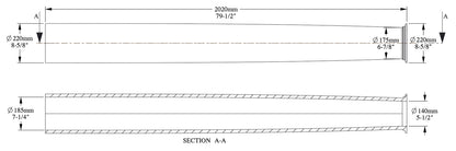 Orac Decor K1102 Colonna Fusto Intera Tonda Circolare Liscia Purotouch® Poliuretano Alta Densità Bianco Resistente Agli Urti Calore Facile Da Installare Verniciabile Pretrattato Primer Acrilico Impermeabile Interno Esterno Ambienti Umidi 22x22x202 cm