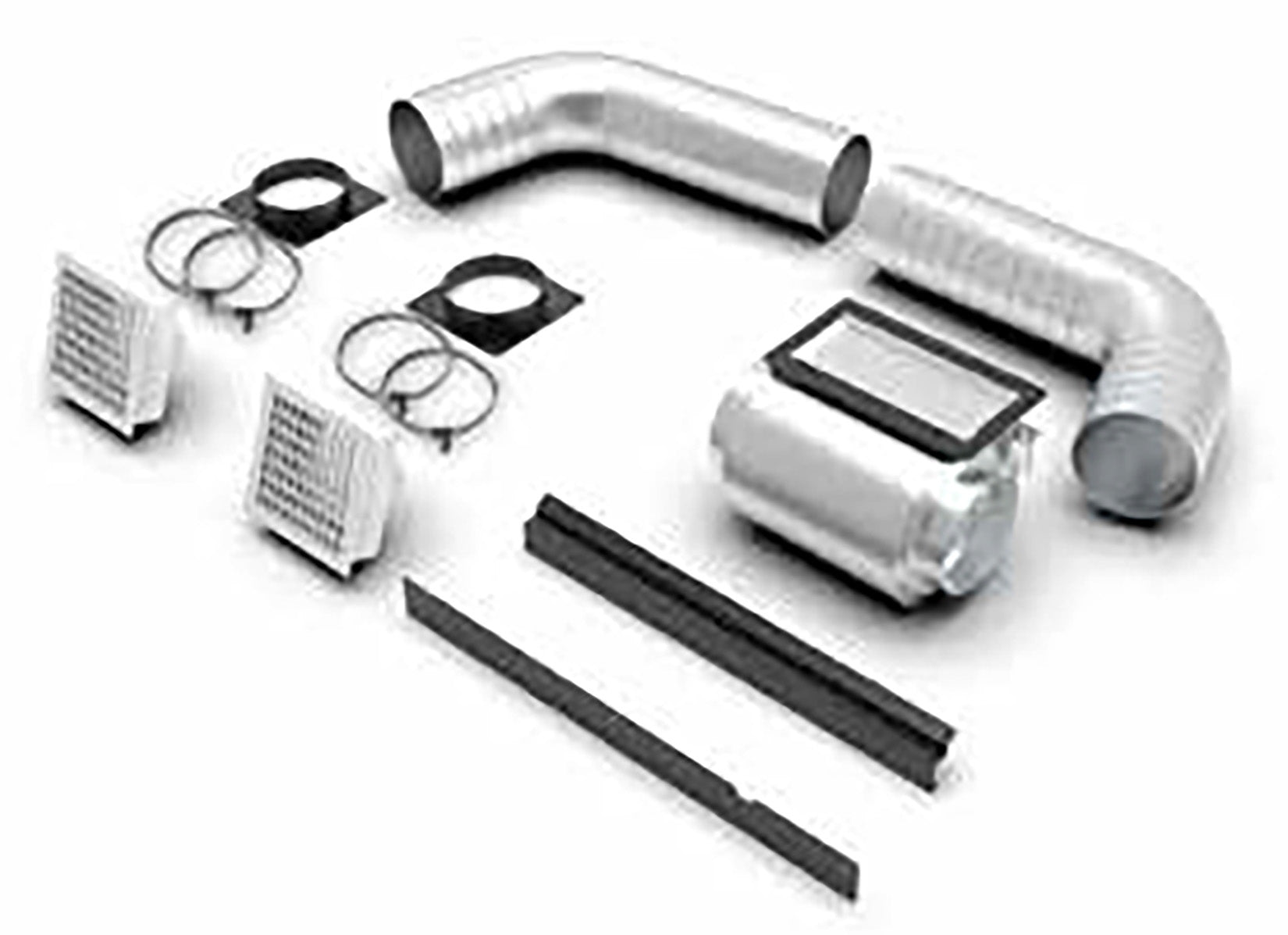 Palazzetti Kit Di Canalizzazione Centrifugo Ecopalex GTM70S/SP Per Prodotti Predisposti Ventilatore Staffe Tamponamento Tubo Corrugato 2 Collari Fissaggio Quattro Fascette Due Bocchette Regolabili Verniciate Bianche