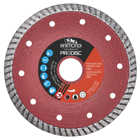 Raimondi Disco Diamantato Turbo 179CCT125SP Prodisc Ideale Per Gres Porcellanato Ceramica Per Smerigliatrice Da Usare Con Acqua o a Secco Massimo RPM 11000 Diametro Ø 125 mm