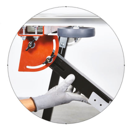 Raimondi BIGFOOT XXL 394MBXXL01R Banco Di Lavoro Modulare Dotato di Gambe Pieghevoli Piedi Ruote Ganci Supporto Struttura Acciaio Profili Alluminio Anodizzato Robusto Stabile Misura Piano 170x100-150 cm Altezza Regolabile 75-81 cm Portata Massima 150 Kg