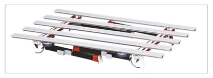 Raimondi BIGFOOT XXL 394MBXXL01R Banco Di Lavoro Modulare Dotato di Gambe Pieghevoli Piedi Ruote Ganci Supporto Struttura Acciaio Profili Alluminio Anodizzato Robusto Stabile Misura Piano 170x100-150 cm Altezza Regolabile 75-81 cm Portata Massima 150 Kg