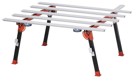 Raimondi BIGFOOT XL 394MB0XL01R Banco Di Lavoro Modulare Dotato di Gambe Pieghevoli Piedi Ruote Ganci Supporto Struttura Acciaio Profili Alluminio Anodizzato Robusto Stabile Misura Piano 170x125 cm Altezza Regolabile da 75 a 81 cm Portata Massima 150 Kg