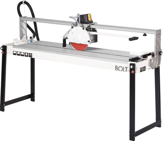 Raimondi Bolt 150 225MS 150EU Segatrice Motore Scorrevole Inclinabile Taglio 150 cm Jolly Mattonelle Spessore 65 mm Disco Ø 250 mm Troncatrice Raffreddamento Pompa Barra Scorrimento Piani Lavoro Telaio Squadra Ricalibrabile Gambe Ripiegabili 180x56 H50 cm