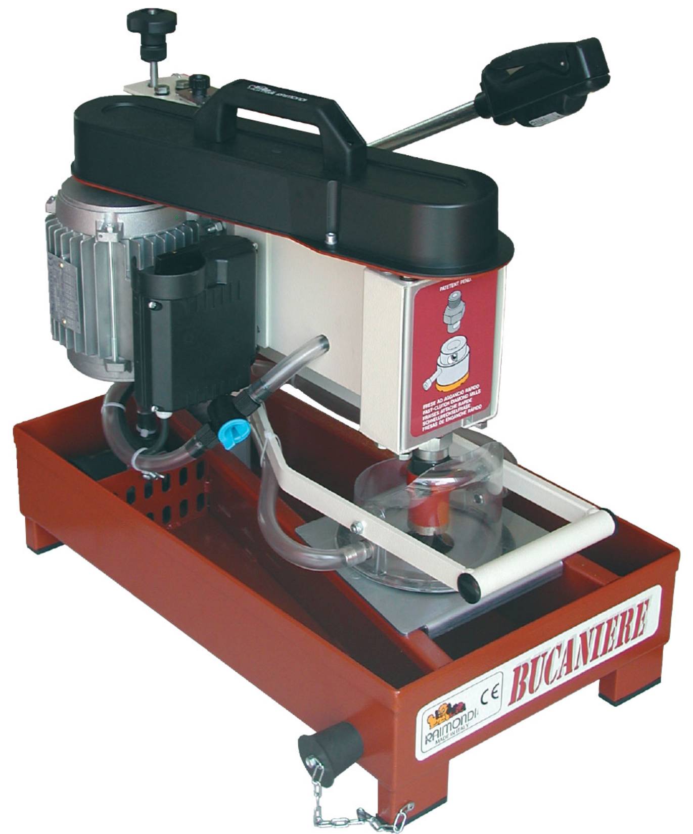Raimondi Bucaniere 422 Foratrice Per Forare Piastrelle Gres Porcellanato Marmo Granito Monocottura Bicottura Vetro Prima Della Posa Per Fori Mattonelle Spessore Max 30 mm Foretto Ø da 4 a 115 mm Raffreddamento Pompa Controforetti Misura 62x32 H50 cm