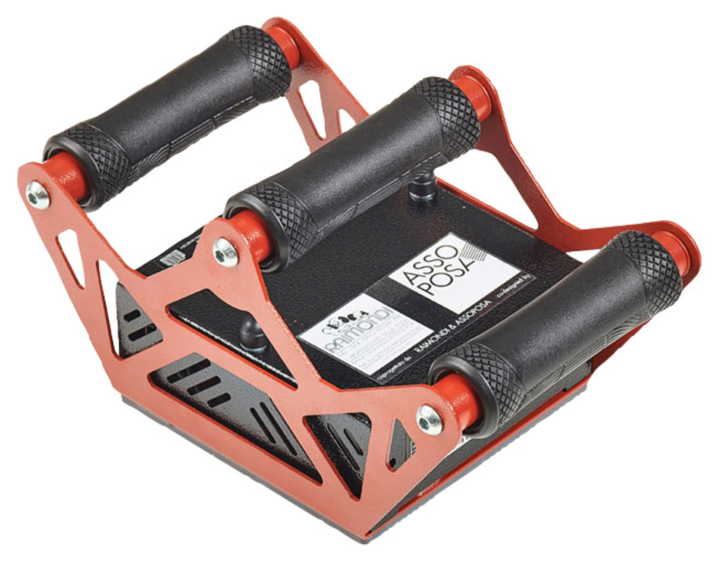 Raimondi E-FOX 321BATRVR Battipiastrelle Vibralastre Professionale a Batteria Per Alta Frequenza Vibrazione Grandi Piastrelle Espelle Aria Pavimento Rivestimento Parete Area Vibrante Piatto 15x15 cm PVC 3 Impugnature Sacca Protettiva Caricabatterie