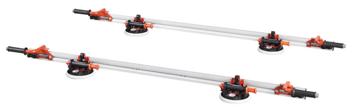 Raimondi EASY-MOVE MkIV 150 CON VENTOSE RV175 432EM04V150 Coppia Dispositivo a Lunghezza Fissa Per Movimentazione di Lastre Massimo 150 cm 4 Ventose Basculanti Vacuum Pompa Vuotometro Profili Alluminio 4 Maniglie Scorrevoli Gommino Antiscivolo Impugnatura