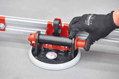 Raimondi EASY-MOVE MkIV CON VENTOSE RV175 432EM04CA Dispositivo Telescopico Per Movimentazione di Lastre Lunghezza Massima 320 cm 6 Ventose Vacuum a Pompa Gomma Antimacchia Vuotometro 4 Maniglie Scorrevoli Gommino Antiscivolo Impugnatura Protezioni Patta