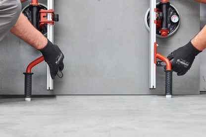 Raimondi EASY-MOVE MkIV CON VENTOSE RV175 432EM04CA Dispositivo Telescopico Per Movimentazione di Lastre Lunghezza Massima 320 cm 6 Ventose Vacuum a Pompa Gomma Antimacchia Vuotometro 4 Maniglie Scorrevoli Gommino Antiscivolo Impugnatura Protezioni Patta