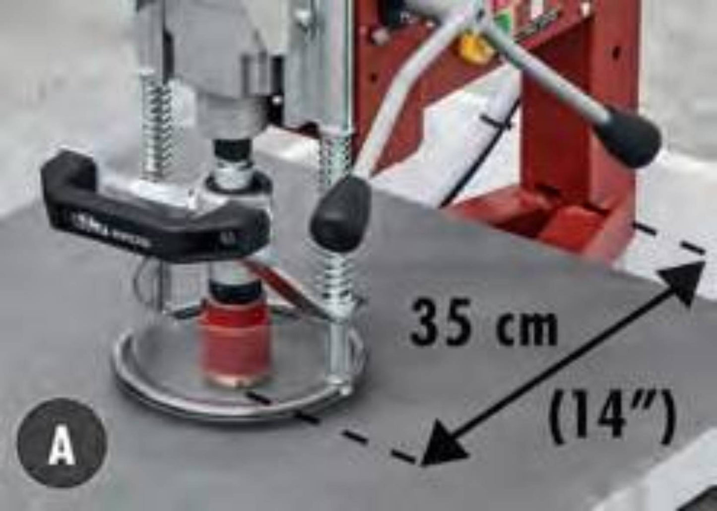 Raimondi Foraspeed 205F EU Foratrice Per Forare Piastrelle in Gres Porcellanato Marmo Granito Monocottura Bicottura Vetro Fori Mattonelle Spessore Max 30 mm Per Foretto Ø da 4 a 120 mm Raffreddamento Pompa Controforetto Rotante Misura 65x43 H48 cm