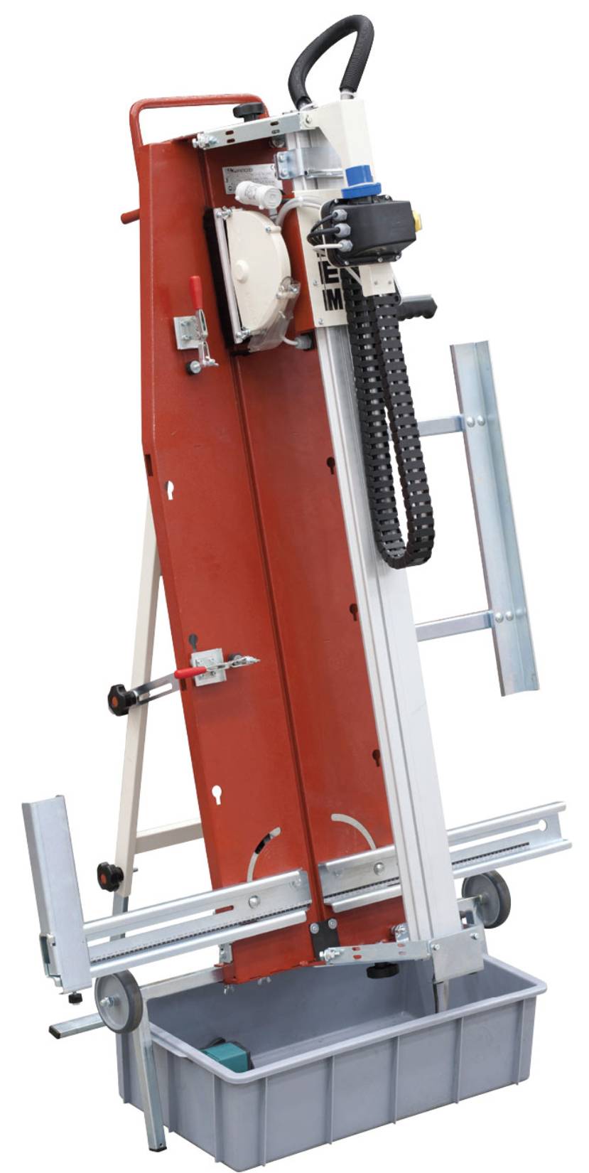 Raimondi LEM 105 426 105 Macchina Tagliapiastrella per Lavorazioni Speciali Taglio Verticale Mattonelle Grande Formato Disco per Porcellanato Ø 200 mm Barra Gruppo Motore Inclinabile Jolly Squadra Raffreddamento Pompa Vasca Polipropilene 170x84 h55 cm