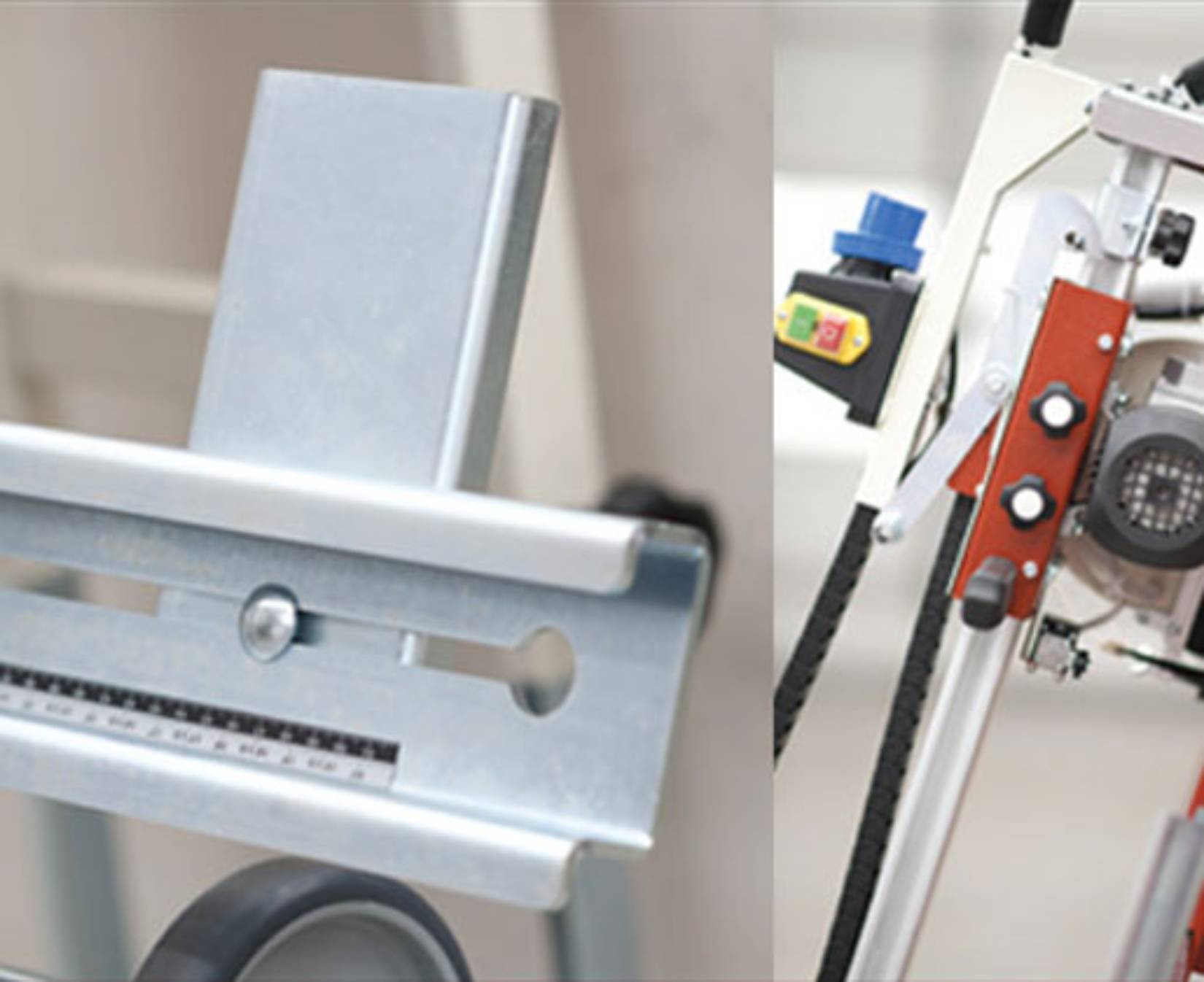 Raimondi LEM 105 426 105 Macchina Tagliapiastrella per Lavorazioni Speciali Taglio Verticale Mattonelle Grande Formato Disco per Porcellanato Ø 200 mm Barra Gruppo Motore Inclinabile Jolly Squadra Raffreddamento Pompa Vasca Polipropilene 170x84 h55 cm