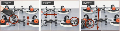 Raimondi LEVTOP PLUS 185ARLIVAV Dispositivo Installare Livellare Accostare Traslare Top Lastre Elementi Cucina Bagno Angolo Variabile Gruppo Livellamento Meccanismo Pompa Precisione Micrometrica 2 Ventose Vacuum RV175 Patta Gomma Antimacchia Vuotometro