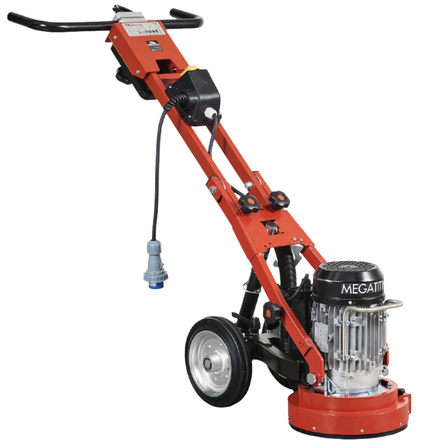Raimondi Megatitina 334 HT230V Monospazzola Fresatrice Monodisco Graffiare Spianare Levigare Superfici Irregolari Porcellanato Marmo Resina Cemento Motore Basculante Manico 230 V Monofase Dischi Porta Utensili Ø 280 mm Ruote 2 Zavorre 63x150 H90 cm