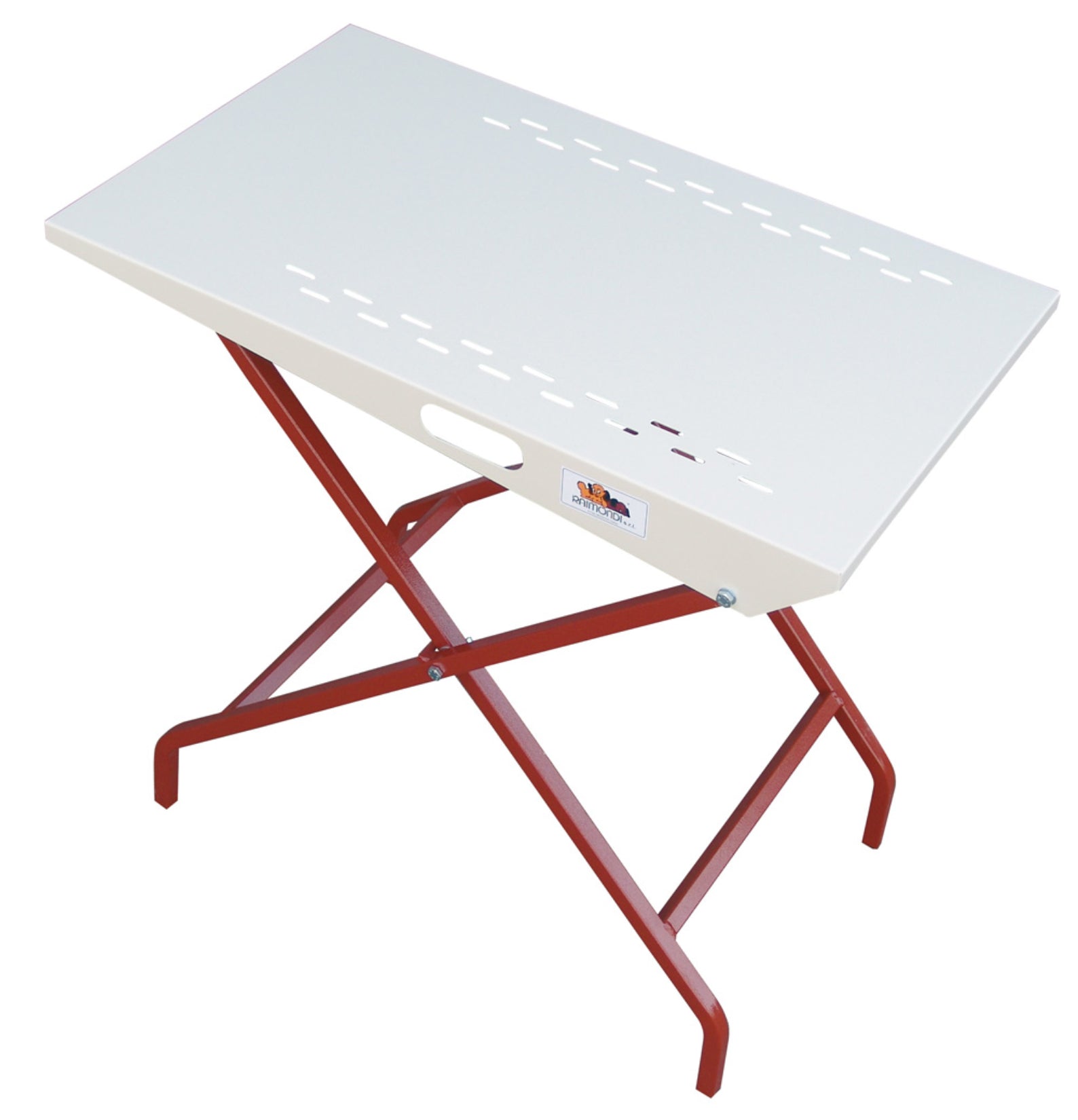 Raimondi Pugiol 394 Banco Tavolo Piano di Lavoro Utilizzabile Come Impalcatura Robusta Struttura Acciaio Gambe Pieghevoli Misura Aperto 45x77 H74 cm Chiuso 100x45 H11 cm